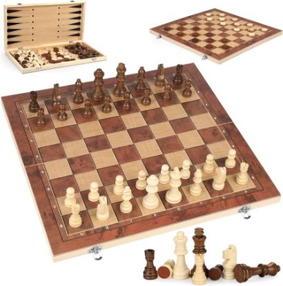 Picture of 3 in 1 Chess backgammon Checkers 44x44cm