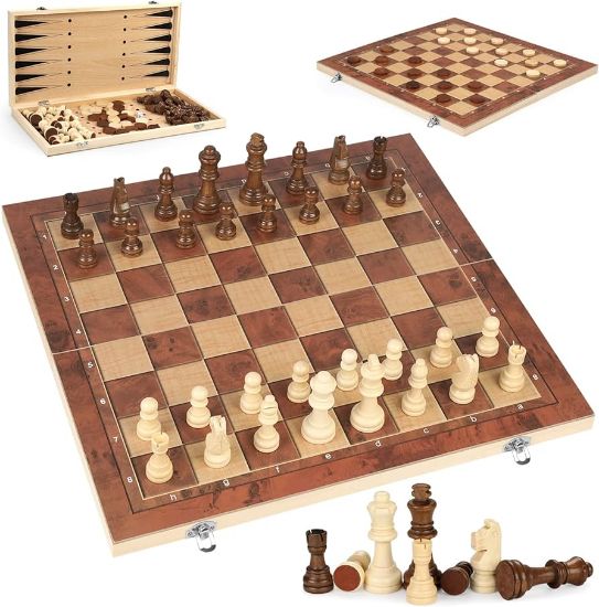 Picture of 3 in 1 Chess backgammon Checkers 44x44cm